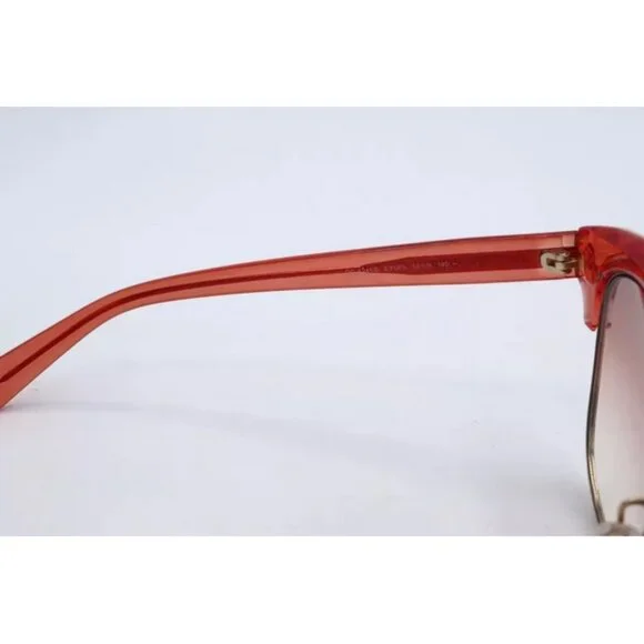 Authentic Gucci GG 4241/S EYUF5 Gold/Red Oval Sunglasses Pink Lenses 56mm
